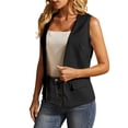 thumbnail image 4 of ClodeEU Women's Open Front Sleeveless Dress Vest,Casual Button Down Waistcoat Jacket Black,Women's Plus M, 4 of 8