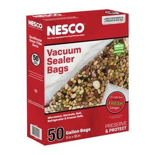  Nesco Deluxe Food VS-12 Vacuum Sealer, 130 Watts & Nesco VS-07V Vacuum  Sealer Bag Variety Pack & NESCO Vacuum Sealer Bags 8 x 20, Use for Sous  Vide or Meal Prep