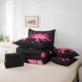 thumbnail image 5 of Pink Axolotl Bed in a Bag Queen Comforter Set 7 Piece,Cute Walking Fish Bedding Sets Ocean Reptile Coastal Sheet Set with Comforter, 5 of 5
