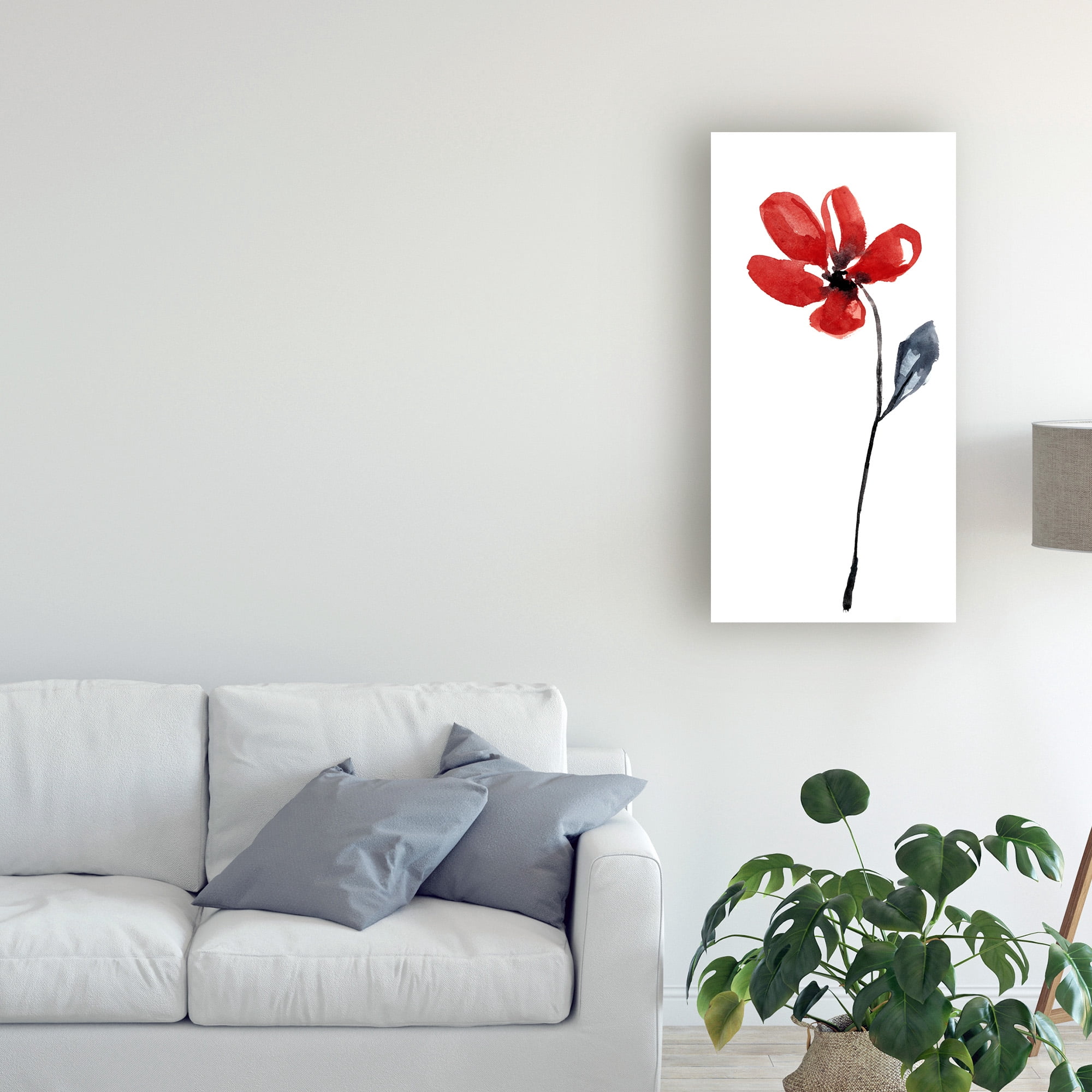 Trademark Fine Art 'Sumi-e en Rouge II' Canvas Art by Jennifer Goldberger