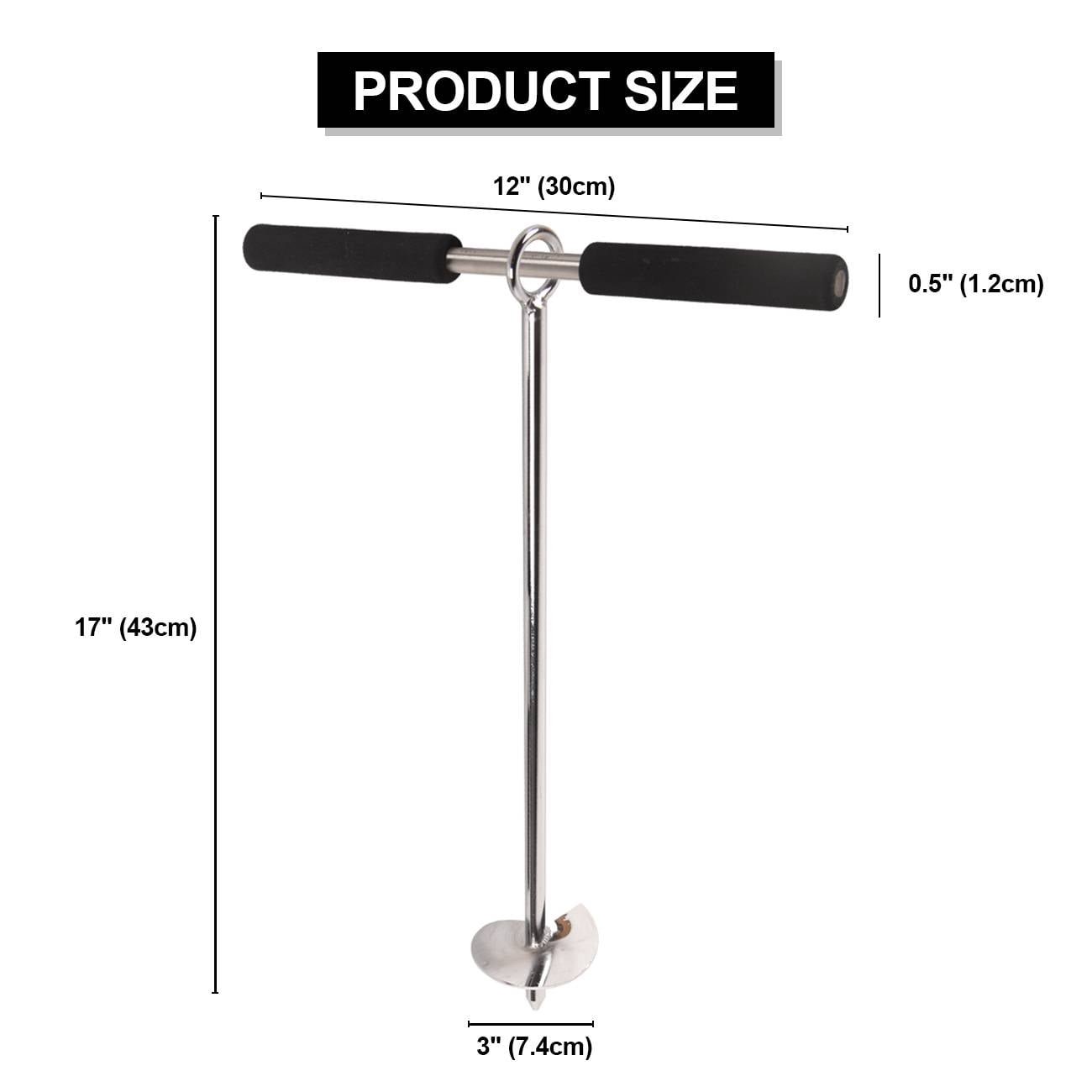DAWOT 316 Stainless Steel Sand Anchor with Removable Handle for Kayak Jet Ski PWC Pontoon 17" Length Auger to The Beach Shallow Water and Sandbar Sand Anchor for Boat