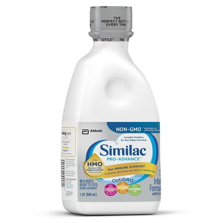 Similac Pro-Advance Infant Formula with 2'-FL Human Milk Oligosaccharide (HMO) for Immune Support, Ready to Feed, 1 qt (Pack of 6)