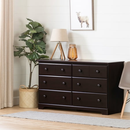 South Shore Summer Breeze 6 Drawer Double Dresser Chocolate