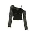 thumbnail image 1 of hirigin Women 2pcs Summer Tops Set Casual Cutout Camisole and Cold Shoulder Long Sleeve Crop Blouse for Streetwear Clubwear, 1 of 9