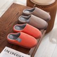 thumbnail image 4 of ZELAND Couple Plush Winter House Slippers - Thick Sole, Anti-slip, Warm Indoor Cotton Slippers for Women and Men, 4 of 5