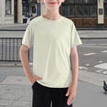 thumbnail image 2 of CPNG Boys T Shirts Summer Classic Solid Color Pullover Raglan Short Sleeve Crewneck Casual Trendy T Shirts Top(Beige,7-8 Years), 2 of 8