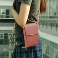 thumbnail image 4 of Leather Crossbody Phone Bag For Women With Touch Screen Access And Key Storage 1 Pack, 4 of 5