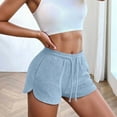 thumbnail image 4 of Womens Waffle Knit Pajama Shorts Soft Drawstring Lounge Bottoms Casual Workout Shorts with Pockets XL, 4 of 8