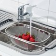 thumbnail image 5 of facefd Retractable Drain Basket Home Use Dual Handles Stainless Steel Sink Drying Filter Holder Water Draining Tool Kitchen Gadget 24*34*11cm, 5 of 5