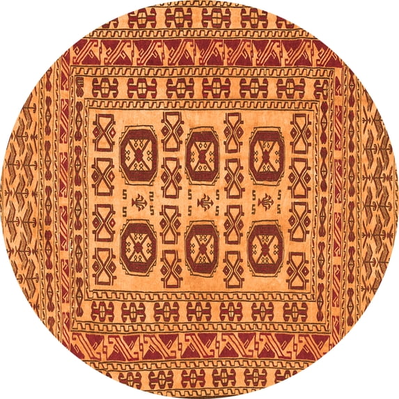 Ahgly Company Indoor Round Southwestern Orange Country Area Rugs, 5' Round