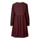 thumbnail image 4 of Vestidos Para Mujer Vestidos de Otoño Moda Otoño Invierno Blusa Sólida Cuello en V Gasa Vestido de Manga Larga Odeerbi  ODB174517, 4 of 5