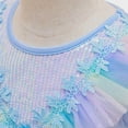 thumbnail image 5 of IBTOM CASTLE Girls Ice Queen Elsa Princess Dress Sequin Snow Cloak Kids Halloween Party Cosplay Christmas Carnival Fancy Dress Up 8-9 Years Blue, 5 of 8