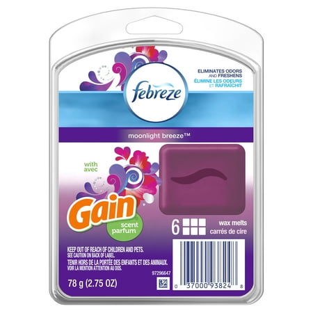 Febreze Wax Melts Odor-Eliminating Air Freshener, Gain Moonlight Breeze, 6 ct