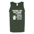 thumbnail image 2 of Wild Bobby, Office Dwight Quote Before I Do Anything, Pop Culture, Men Graphic Tank Top, Forest Green, X-Large, 2 of 4
