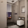 thumbnail image 3 of CASAINC 48 in. W x 76 in. H Sliding Frameless Shower Door in Brushed Nickel Finish with Soft-Closing and 3/8 in. Tempered Glass, 3 of 9