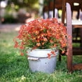 thumbnail image 4 of 8 Bundles Artificial Daisies Flowers Outdoor UV Resistant Fake Foliage Greenery Faux Plants Shrubs Plastic Bushes for Window Box Hanging Planter Farmhouse Indoor Outside Decor(Red), 4 of 7