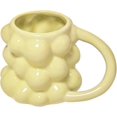 thumbnail image 1 of Taza de café de cerámica, lindo diseño creativo de taza con forma de uva para oficina y hogar, 10 oz/300 ml para leche de té con leche (amarillo claro), 1 of 5