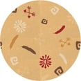 thumbnail image 1 of Ahgly Company Machine Washable Indoor Round Transitional Orange Area Rugs, 4' Round, 1 of 7