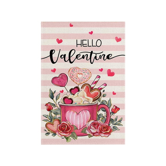 Cheapark Vibrant Valentines Gift Day Garden Flag Outdoor Yard Festival Decorative Banner for Home Holiday Celebration
