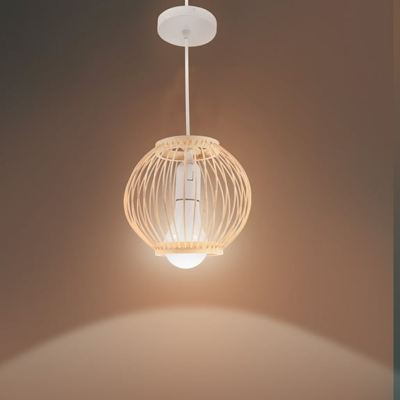 YSNOOWE Hanging Lamp For Kitchen Wooden 1Pack 7.1X6.3X6.3in