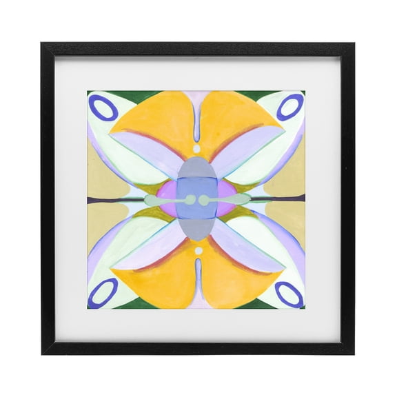 Stupell Industries Mid-Century Warm Revival Kaleidoscope Black Framed Print Under Glass, 13 x 13, by Melissa Wang