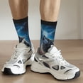 thumbnail image 5 of Goofa Lonely Night Sky Wolf Printed Men's Crew Socks, Soft Durable Breathable Moisture-Wicking with Odor Control Cotton socks, 5 of 9