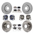 thumbnail image 1 of Transit Auto Front Rear Wheel Bearings Disc Brake Rotors and Semi-Metallic Pads Kit (10Pc) for Car Volkswagen Passat - Left Right Side (Driver Passenger) KBB-106456, 1 of 11
