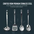 thumbnail image 2 of Stainless Steel Kitchen Utensil Set with Holder, 5-Piece Heat Resistant Kitchen Tools Set, Includes Ladle, Skimmer & Serving Spoon, Nonstick Cookware, 2 of 7