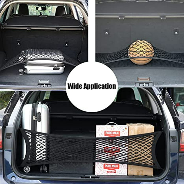 Cheap Car Trunk Storage Bag Nylon Mesh Nets Auto Back Rear Trunk Organizer  Elastic String Luggage Net Holder Pocket Vehicle Supplies