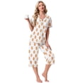 thumbnail image 5 of MINTREUS Pajama Sets for Women Notch Knit Top and Capri Pants Pjs Soft Lounge Sets, 2 Piece, Sizes M-3X, 5 of 7