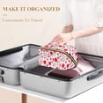 thumbnail image 3 of FORMRS Makeup Bag Travel Cosmetic Organizer for Women Fold Flat Zipper Pouch with Handle, Pink Floral, 3 of 8