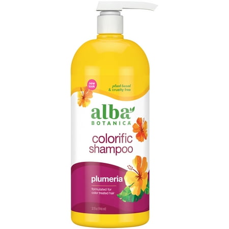 Alba Botanica Colorific Plumeria Hawaiian Shampoo  Color Protecting  32 fl oz