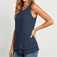 thumbnail image 4 of Tank Tops for Women Summer Flowy Cotton Linen Layered Hem Sleeveless Tops Dressy Casual Crewneck Tunic Blouses, 2026 New Limited-time Off, 4 of 6