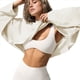 thumbnail image 2 of Sudaderas de Larga con Globo para Mujer, Sudaderas , Cuello Redondo Extragrande Albaricoque XS, 2 of 9
