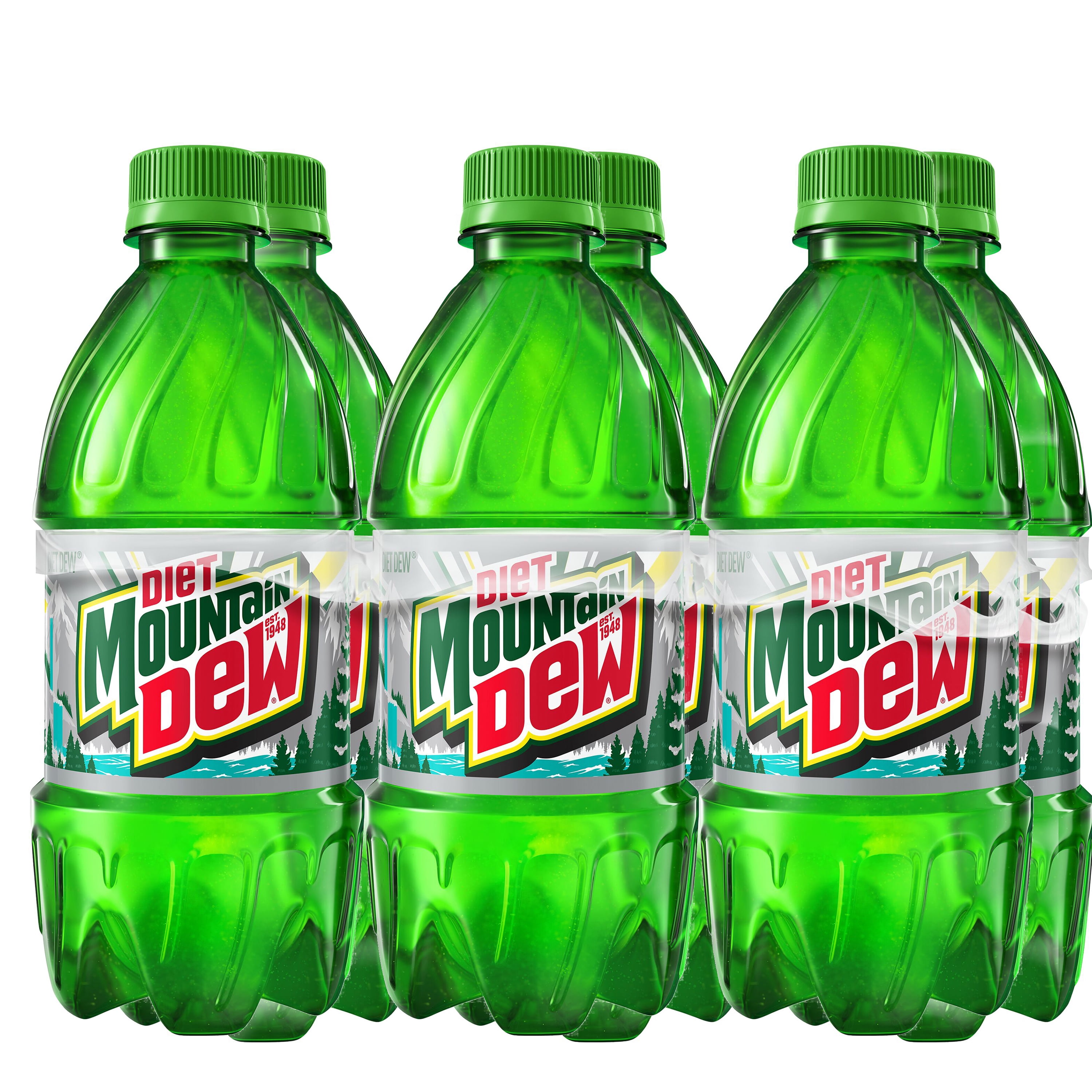 Diet Mountain Dew Citrus Soda Pop, 16 fl oz, 6 Pack Bottles