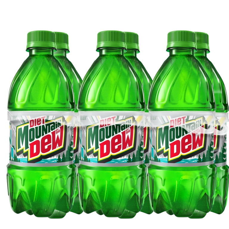 Diet Mountain Dew Citrus Soda Pop, Exhilarating Flavor, Zero Cal