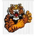 thumbnail image 3 of Ambesonne Tiger Shower Curtain, Cartoon Angry Wild Cat, 69"Wx70"L, Black and Orange, 3 of 3