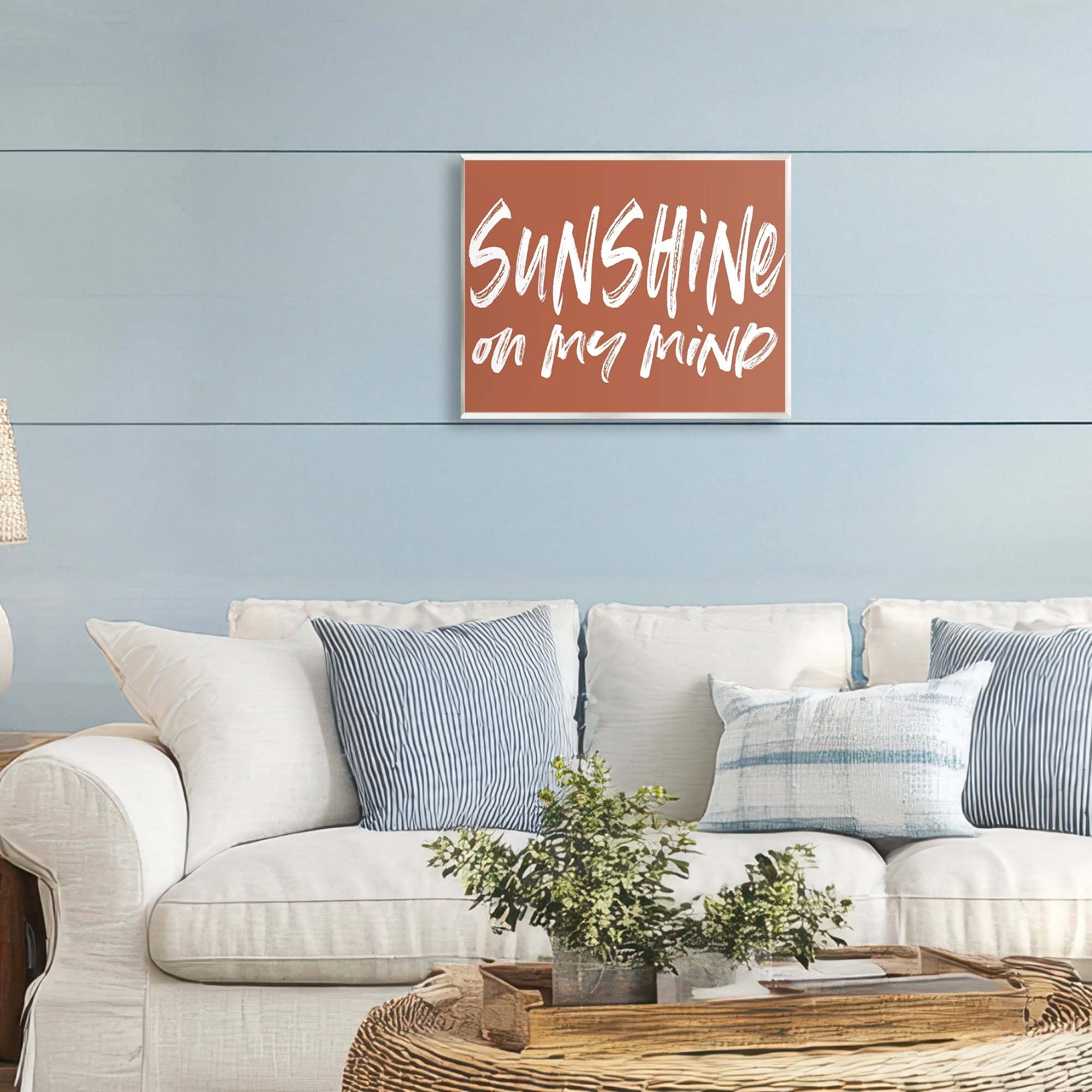 Sunshine State Of Mind Brown Wall Plaque Art, design by Lettered and Lined