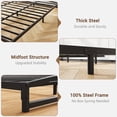 thumbnail image 3 of King size 6-pulgada heavy duty low marco de cama - metal platform mattress foundation, noise-free, no box spring required, easy to assemble, non-slip negra, 3 of 6
