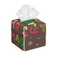 thumbnail image 1 of Balery Ho Ho Ho Merry Christmas Porta Pañuelos de Cuero con Estampado – Funda Moderna Cuadrada para Caja de Pañuelos, Dispensador 5x5x5'', 1 of 7
