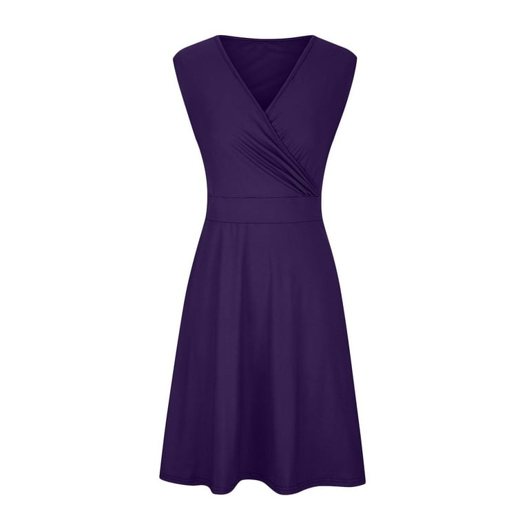 ZZwxWA Womens Dresses Empire Waist Casual Pocket Swing Plus