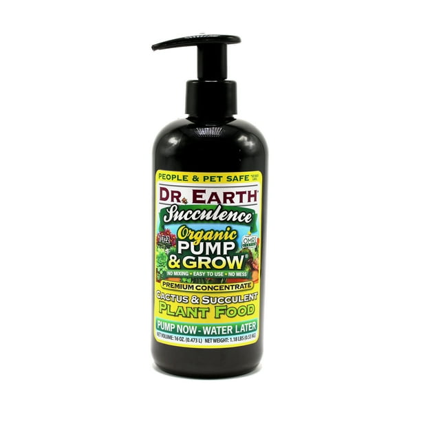 Dr. Earth Succulence Cactus & Succulent Pump & Grow Liquid Fertilizer, 16 oz Bottle Walmart