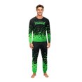thumbnail image 2 of Halloween Family Sleepwear, Halloween Pajamas, Family Matching Pajamas, Halloween Pajamas for Family, Halloween Family Pajama Set Black Green Bat Gradient Long Sleeve Pants for Spooky Season, Men M, 2 of 5