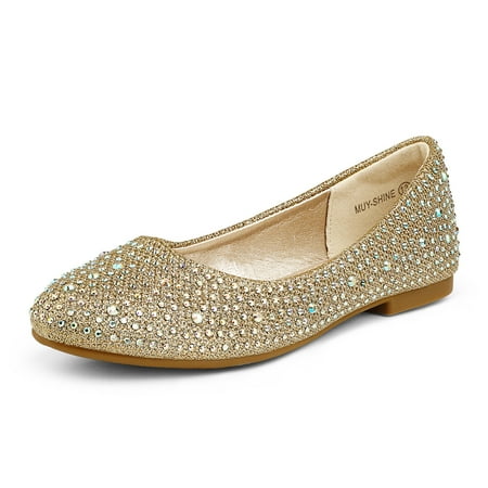 

Dream Pairs Kids Girls Flat Shoes Fashion Comfort Dress Shoes Princess Slip On Wedding Shoes MUY-SHINE GOLD/GLITTER Size 13