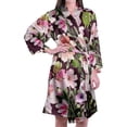 thumbnail image 6 of Moomaya Printed Womens Kimono Robes Short Satin Silk Bridal Robe Loungewear, 6 of 8