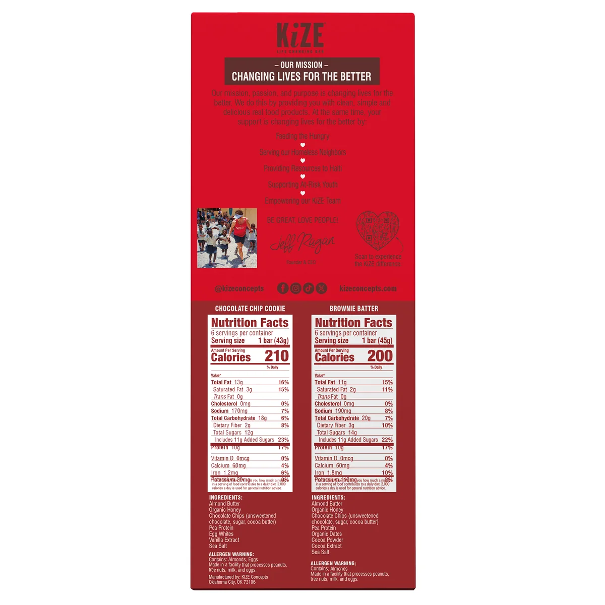 KiZE Life Changing protein Bar, Variety Pack, 12 ct