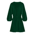 thumbnail image 6 of Women’s Plus Size V Neck Velvet Dress Long Sleeve Wrap Empire Waist Midi Dress for Wedding Guest, 6 of 7