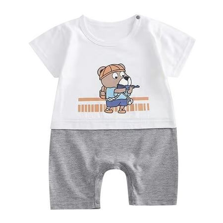 

QYZEU Baby Clothes Boys 6-9 Months Summer Baby Romper Children Baby Boys Girls Cartoon Romper Short Sleeve Cute Animals Jumpsuit Outfits Clothes