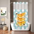 thumbnail image 2 of No Hook Shower Curtain, Summer Orange Slices Shower Curtains for Bathroom with See Through Top Window, Pastoral Daisy Flower Bee Polka Dot Waterproof & Washable Bath Curtain Narrow 54"x78", 2 of 9