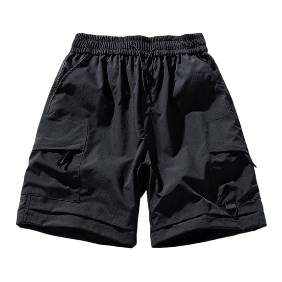 Men's Fishing Cargo Shorts with Multi Pockets 7" Inseam Summer Quick Dry Lightweight Utility Short Pants Elastic Waist Drawstring for Outdoor Sports & Hiking